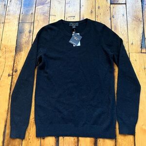 NWT Charter Club Women’s XS 100% Cashmere Crewneck Sweater Luxury Black Soft New